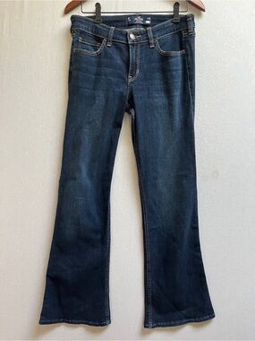 Hollister Dark Blue Wash Low Rise Bootcut Denim Jeans 29